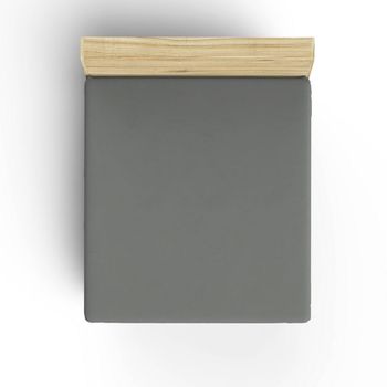 Sábana Bajera Ajustable 140x190 Gris Oscura Wellhome