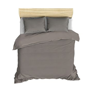 Set Funda Nórdica + 2 Fundas De Almohada 240x220 Gris Oscuro Wellhome