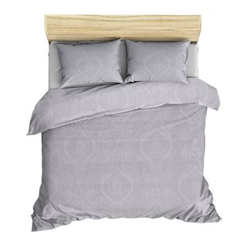 Set Funda Nórdica + 2 Fundas De Almohada 240x220 Gris/blanco Wellhome