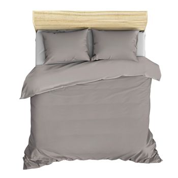 Set Funda Nórdica + 2 Fundas De Almohada 240x220 Gris Claro Wellhome