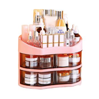 Organizador Maquillaje Con Cajones Giratorios 360º Rosa Joybos