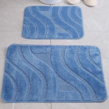 Set De Alfombras De Baño (2 Piezas) Azul