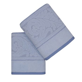 Set 2 Toallas De Mano Azul 50x90 Wellhome