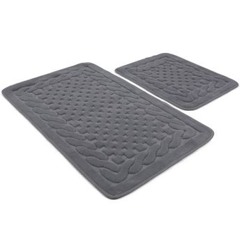 Set De Alfombras De Baño (2 Piezas) Gris