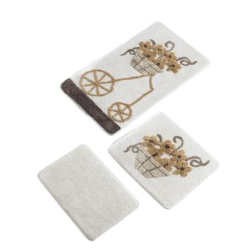 Setmat Set (3 Piezas) Beige Con Diseño Carro