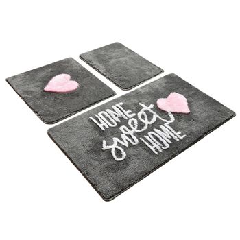 Setmat Set (3 Piezas) Gris Oscuro Diseño Home Sweet Home