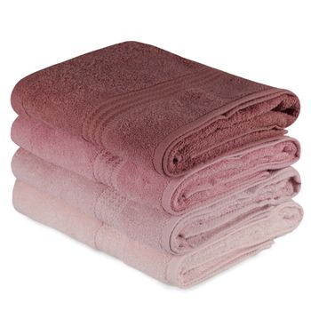 Juego De Toallas De Baño (4 Piezas) Polvo, Rosa, Rosa Polvorienta, Rosa Claro