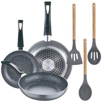 Set Sartenes Aluminio Inducción San Ignacio Ø16,20.24cm Set Utensilios