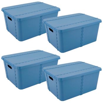 Pack 4 Life Story Caja Almacenaje  Con Tapa Medium 25l Violet