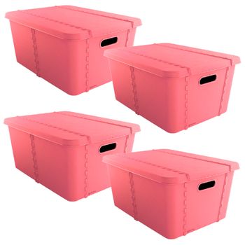 Pack De 2 Cajas Organizadoras Con Tapa Decorativas De Plastico 3,5l con  Ofertas en Carrefour