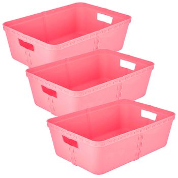 Cajas De Almacenaje Transparente – Cajas Organizadoras De Plástico Con Tapa  Y Ruedas 60 Litros (rosa)jardin202 con Ofertas en Carrefour