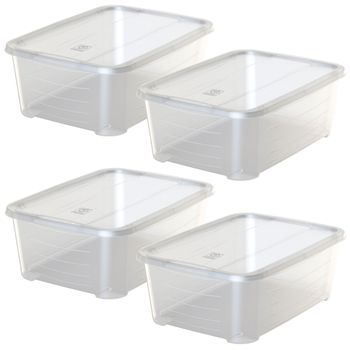 4x Caja De Plástico Con Tapa Life Story 11l