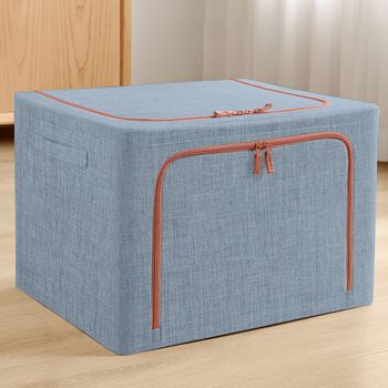 Caja De Almacenamiento De Tela Plegable 56l Cyan