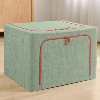 Caja De Almacenamiento De Tela Plegable 66l Verde Joybos