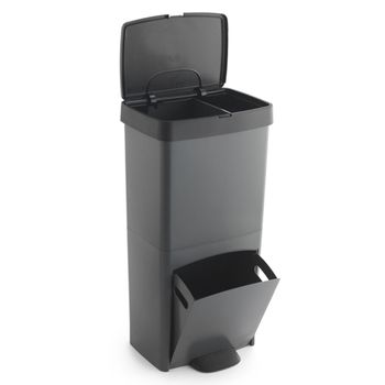 Cubo De Basura 70l, Vertical, 2 Compartimentos, Papelera Residuos, 76 Cm, Fácil Gestión