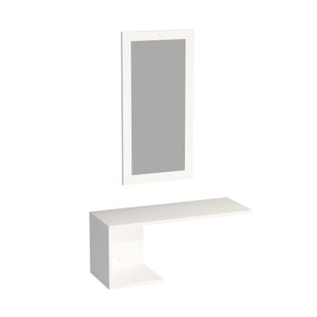 Estantería Con Espejo Multiusos Blanco Wellhome