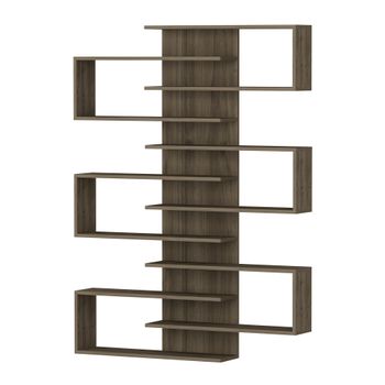 Librería Nogal Claro Blanco 160x90x22 Wellhome con Ofertas en Carrefour