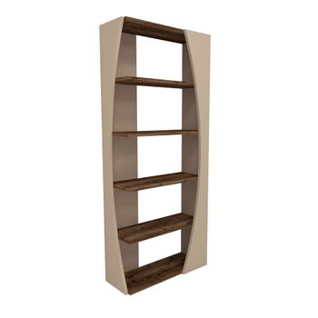 Librería Nogal Claro Beige 150x63,6x23,8 Wellhome