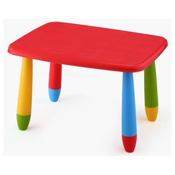 Mesita Infantil Rectangular Roja En Plástico 73x58x48cm Wellhome