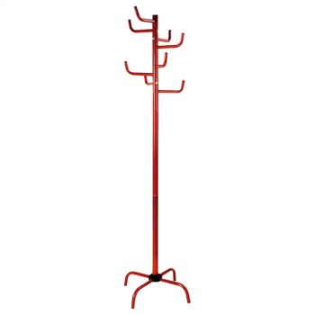 Perchero Tree Metalico Rojo Con 8 Perchas, 50x50x183 Cm