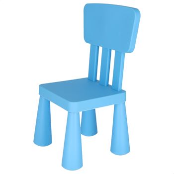 Silla Infantil Azul Plástico Fuerte Y Resistente 38x35x67cm Wellhome