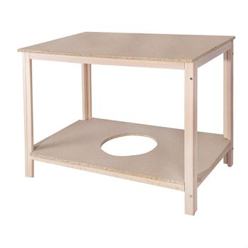 Mesa Camilla Fabricada Madera De Haya Sin Barniz, 120x75x75 Wellhome