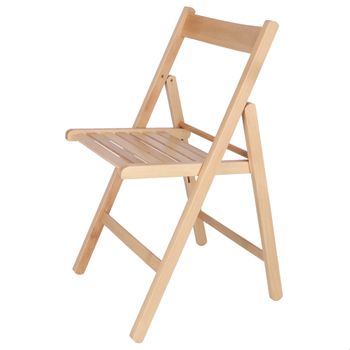 Silla Bas En Madera De Haya En Barniz, 43x47x79 Cm Wellhome