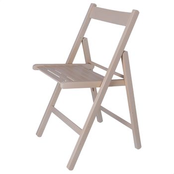 Silla Bas En Madera De Haya En Blanco, 43x47x79 Cm Wellhome