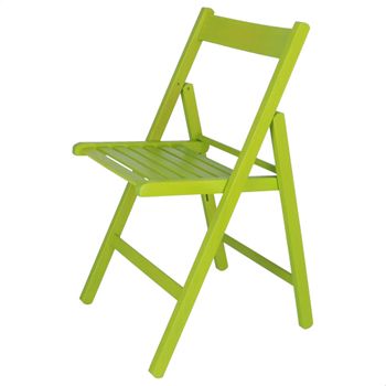 Silla Bas En Madera De Haya En Verde, 43x47x79 Cm Wellhome