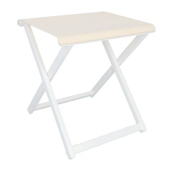 Taburete Director Plegable En Madera Blanco, 46x46x50 Cm Wellhome