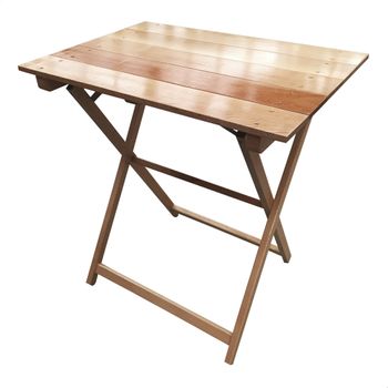 Mesa Velador De Haya Plegable En Barniz 70x50x76 Cm Wellhome