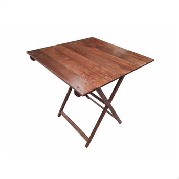 Mesa Velador De Haya Plegable En Nogal 70x50x76 Cm Wellhome