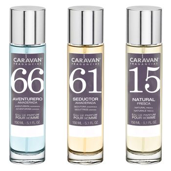 3x Caravan Perfume De Hombre Nº66 Nº61 Nº15 - 150ml.