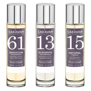 3x Caravan Perfume De Hombre Nº61 Nº15 Nº13 - 150ml.