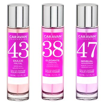 Set 3 Perfume De Mujer Nº43 Nº38 Nº47 150ml. Caravan