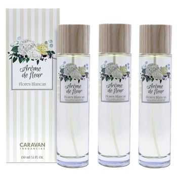 3x Frasco 150ml Caravan Arome De Fleur Flores Blanca