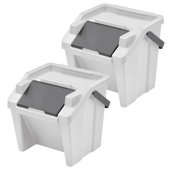 CUBO BASURA 30L C/PEDAL NEGRO-BLANCO al por Mayor ≫ Plasticosur