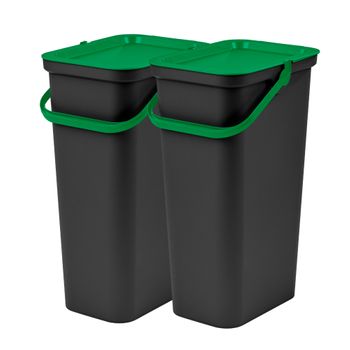 Set 2 Cubos de Basura para Reciclaje Plástico IDEALCASA 25 l