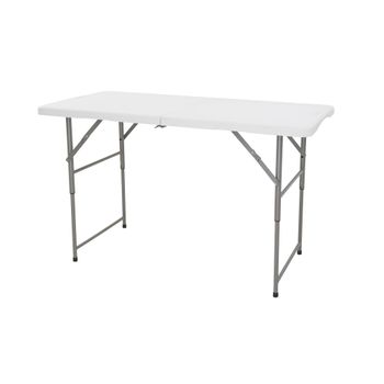 Mesa Plegable Multifuncional Altura Regulable 122x60x50-74cm, Sobre Plegable, Asa.