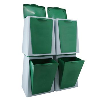 Ecube - 4 Cubos Modulables De Reciclaje Vileda 10l/ud