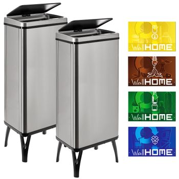 Wellhome 2 Cubo Basura Inteligente 60l C/u,alto 95,5(35,5x26)gris Etiqueta Magnética