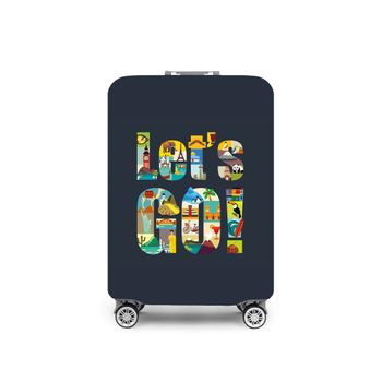 Funda Protectora 'let's Go'  Para Maleta Mediana (55-65 Cm) Reutilizable Con Cremallera