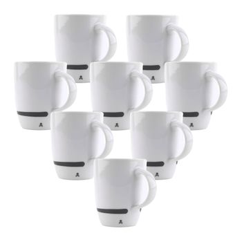 Set De 8 Tazas Calavera De 330ml En Porcelana Blanca Scalpers Home