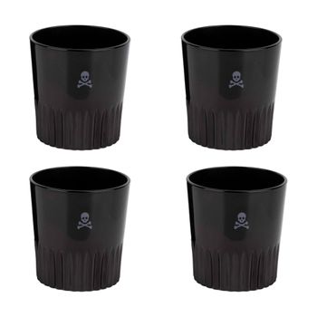 Set De 4 Vasos Negros Para Whiskey 345ml Scalpers Home