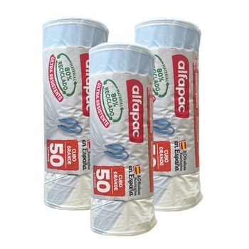 80% Reciclado 3 Rollos De 15 Bolsas De 50l 68x75cm