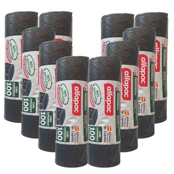 80% Reciclado 10 Rollos 10 Bolsas Basura 'cubo Comunidad' 84x105cm 100l