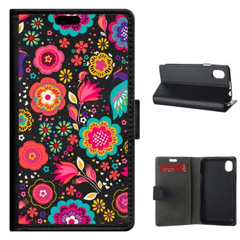 German Tech® - Funda Libro Flores Rosas Para Wiko Sunny Max