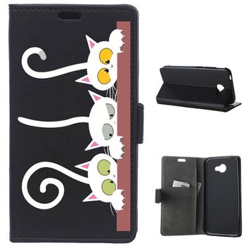 German Tech® - Funda Libro Gatos Asomados Para Alcatel A30