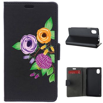 German Tech® - Funda Libro Flores Moradas Para Wiko Sunny Max