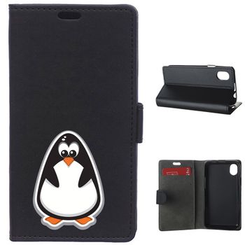 German Tech® - Funda Libro Pegatina De Pingüino Para Wiko Sunny Max